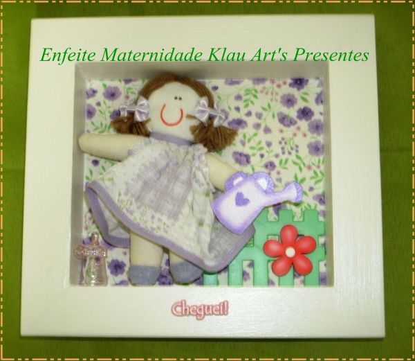 Quadro Porta Maternidade Menina Lilás