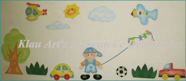 Painel Decorativo menino e seus brinquedos